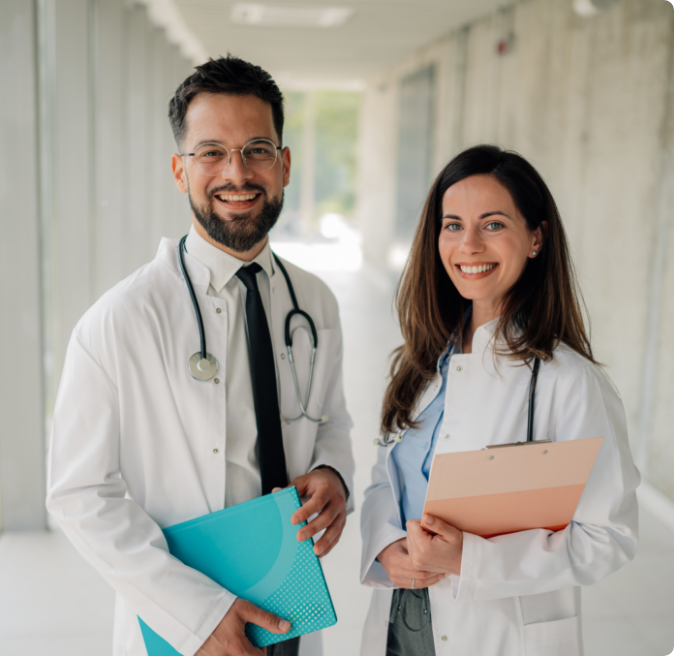 Médicos sorrindo